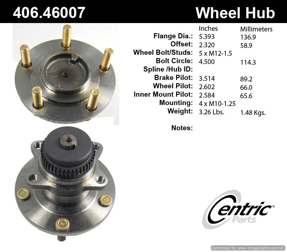 Centric HA590107 406.46007 Premium Hub Assembly