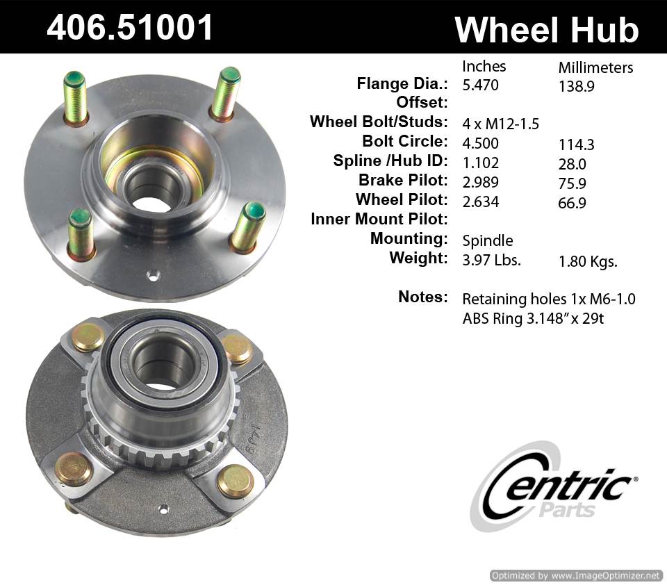 Centric 512165 406.51001E Standard Hub Assembly