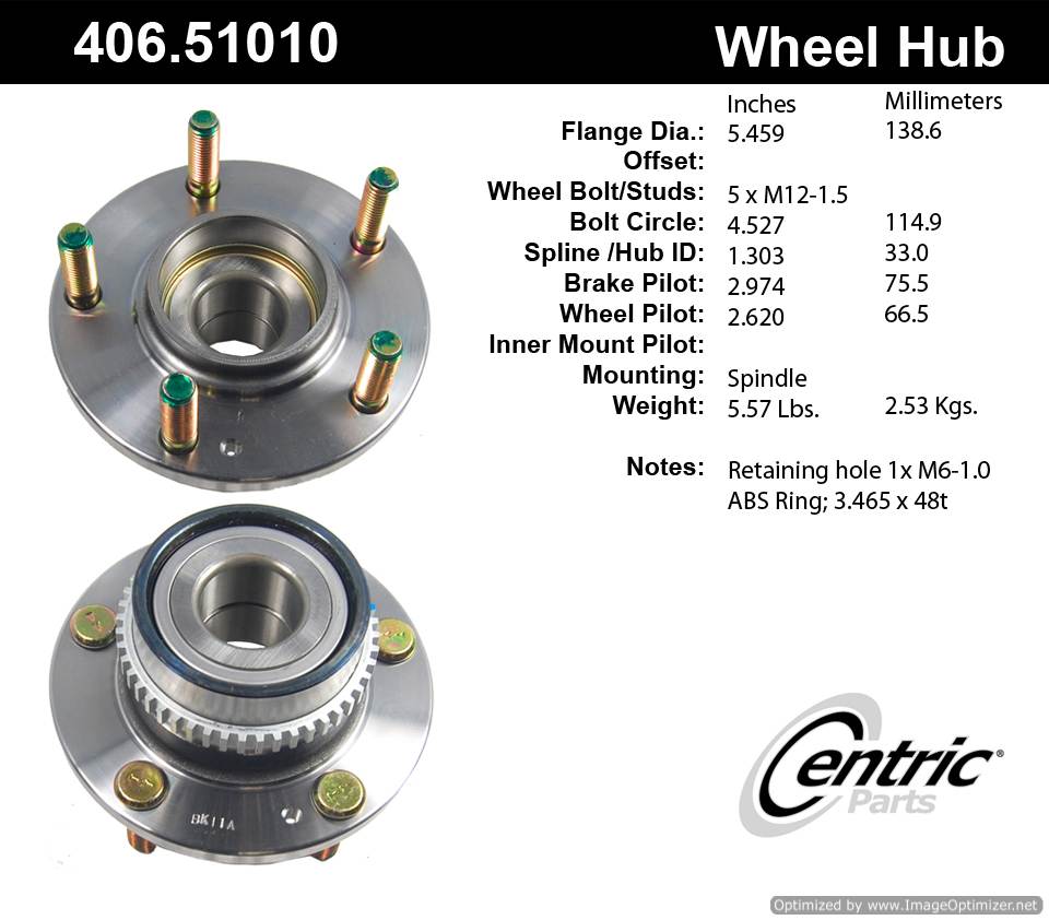 Centric 512267 406.51010 Premium Hub Assembly