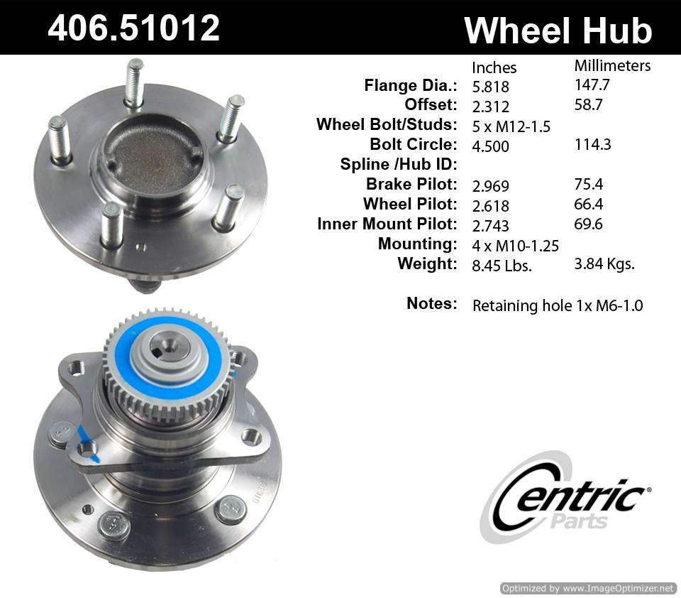 Centric HA590179 406.51012 Premium Hub Assembly