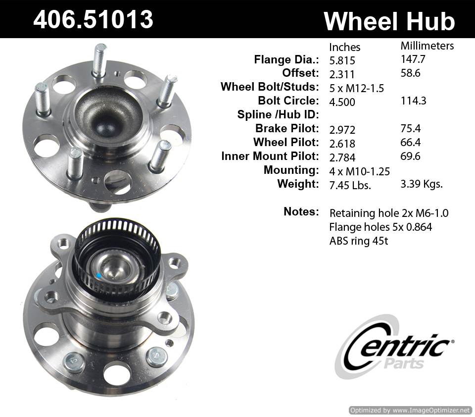 Centric 512340 406.51013 Premium Hub Assembly