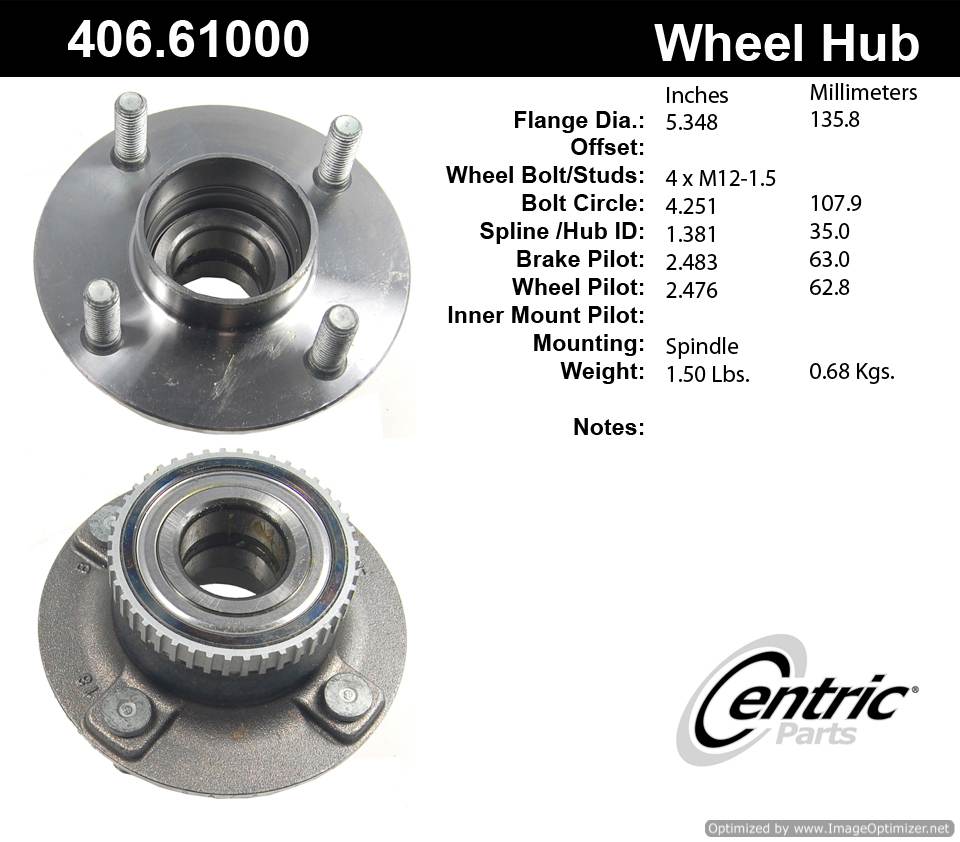 Centric 512024 406.61000E Standard Hub Assembly