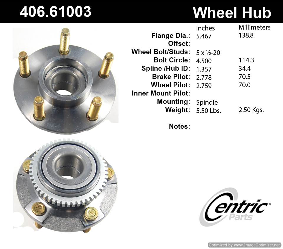 Centric 513115 406.61003 Premium Hub Assembly