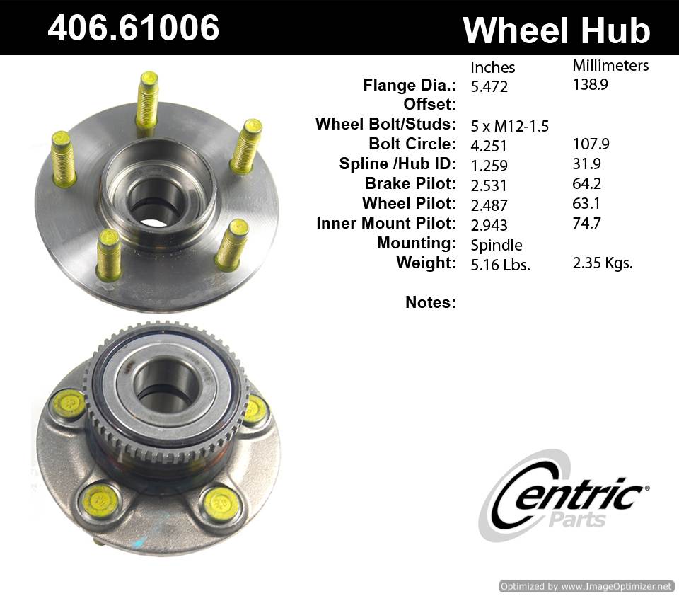 Centric 512162 406.61006E Standard Hub Assembly