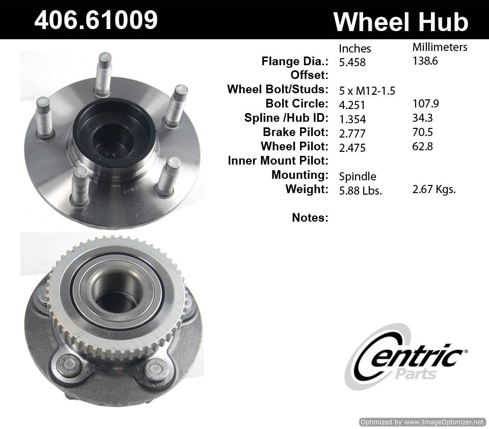 Centric 513092 406.61009 Premium Hub Assembly