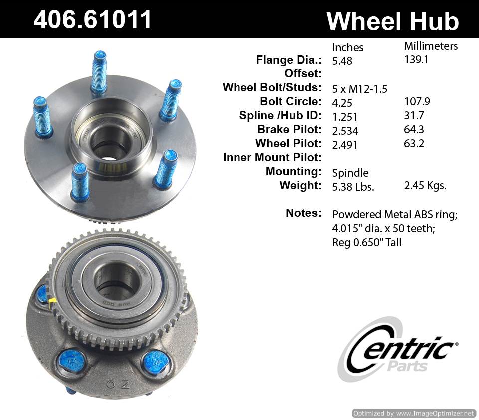 Centric 512149 406.61011E Standard Hub Assembly