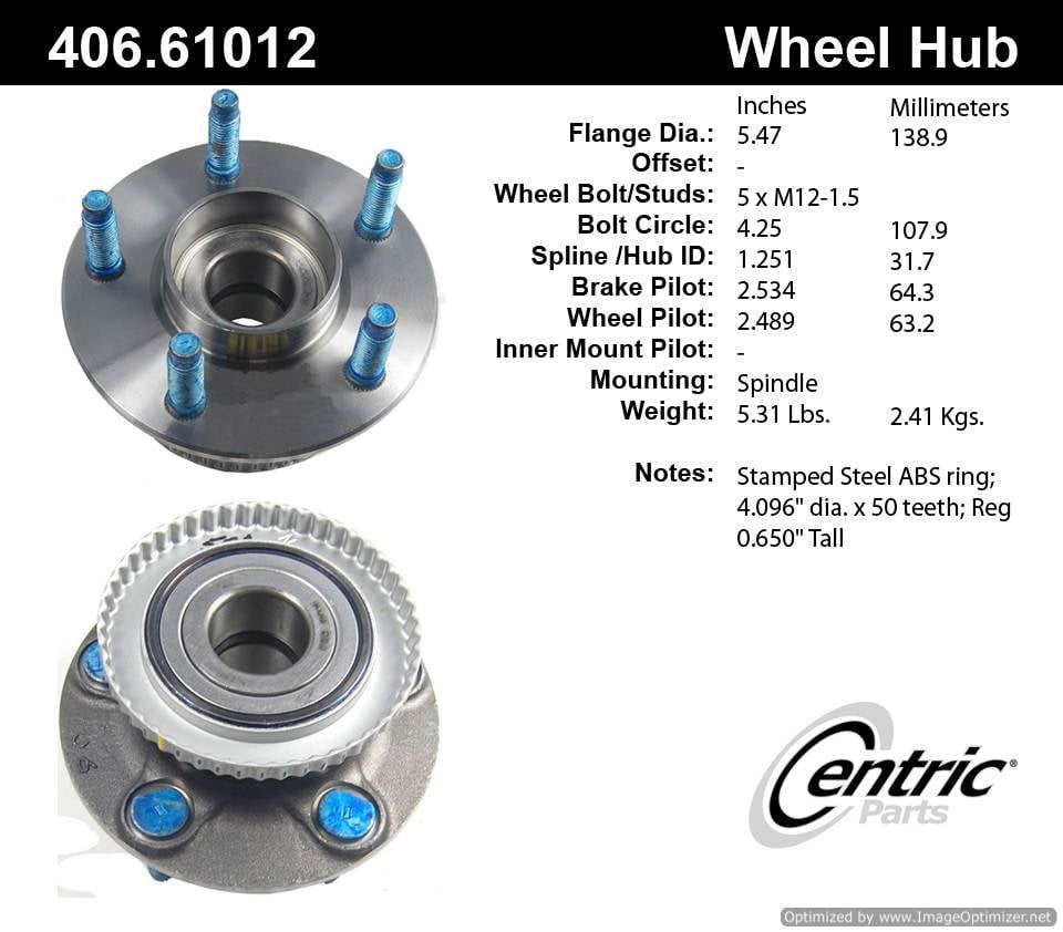 Centric 512107 406.61012E Standard Hub Assembly