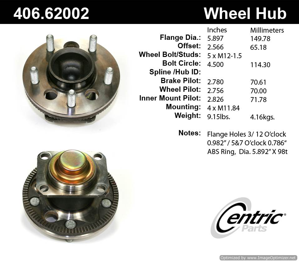 Centric 513039 406.62002 Premium Hub Assembly