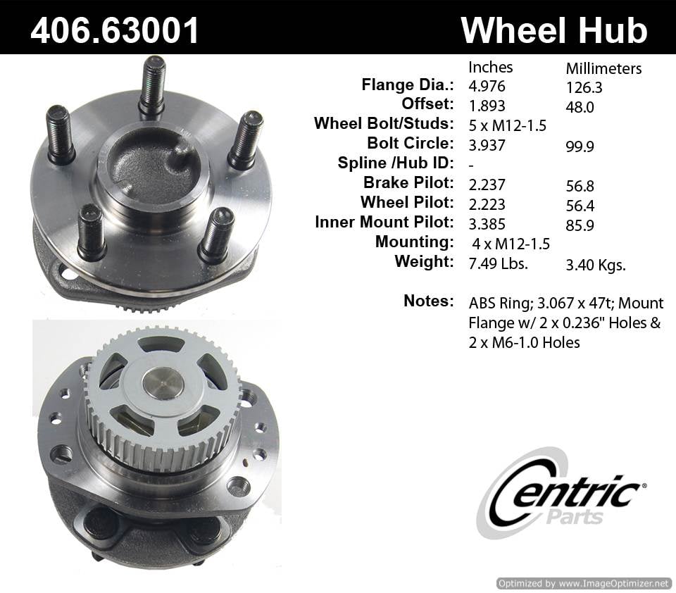 Centric 512155 406.63001E Standard Hub Assembly