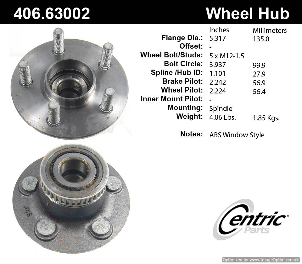 Centric 512133 406.63002E Standard Hub Assembly