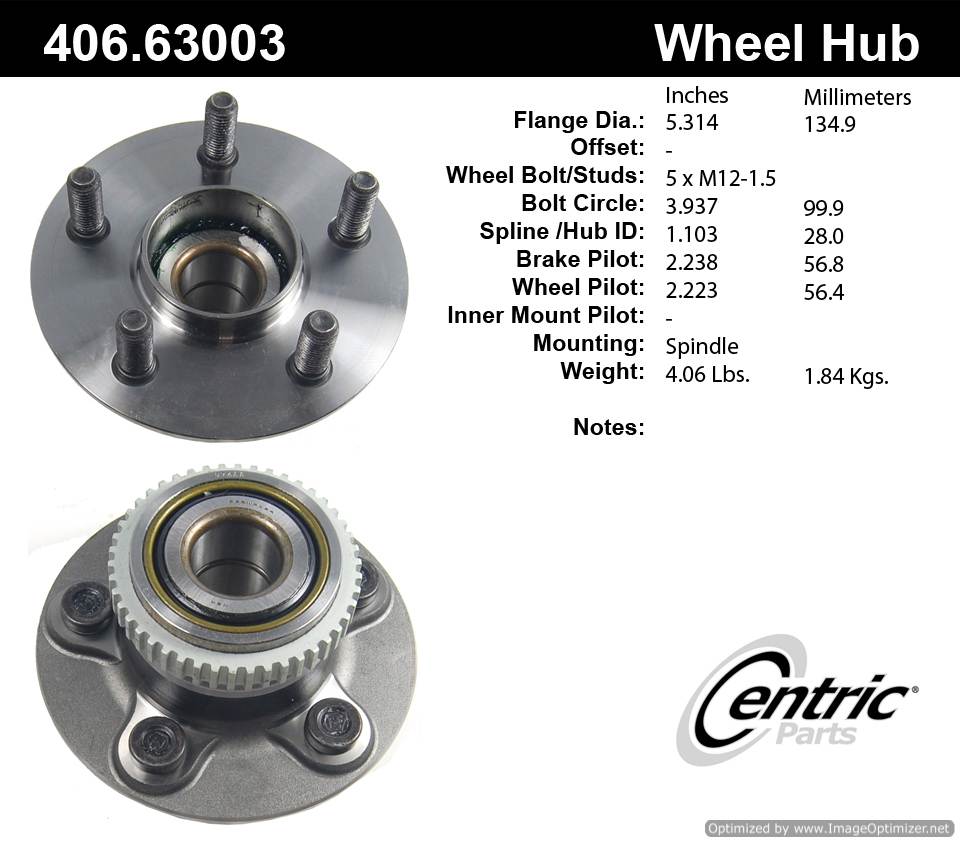 Centric 512168 406.63003E Standard Hub Assembly