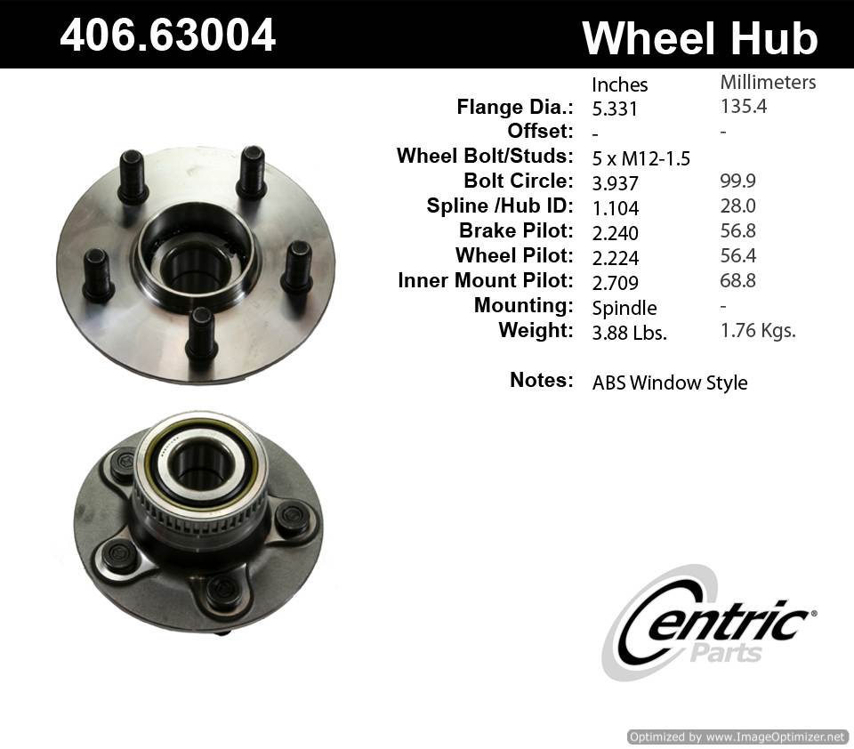 Centric 512167 406.63004E Standard Hub Assembly