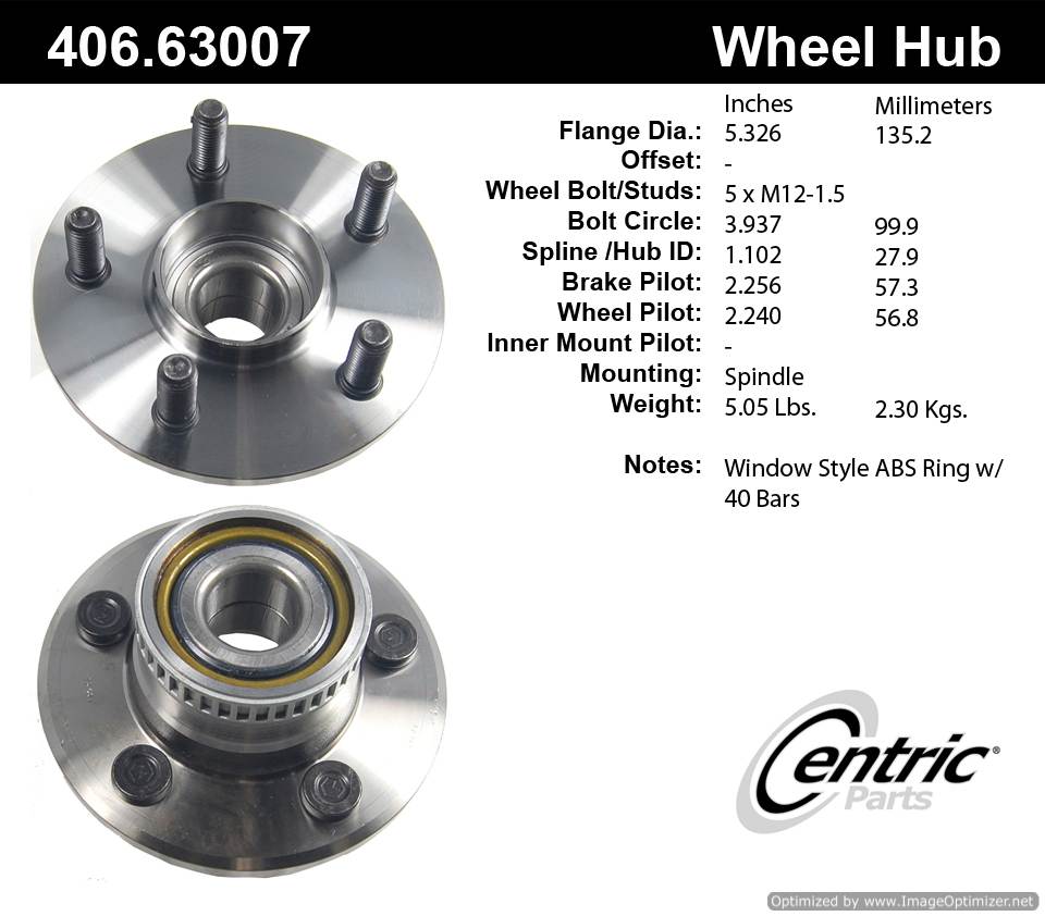 Centric 512023 406.63007E Standard Hub Assembly