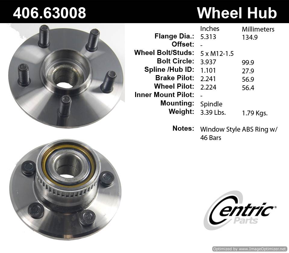 Centric 512013 406.63008E Standard Hub Assembly