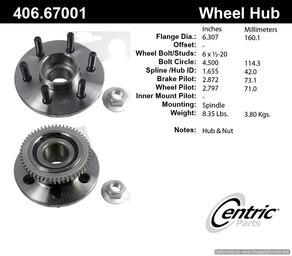 Centric HA599406 515033 406.67001 Premium Hub Assembly
