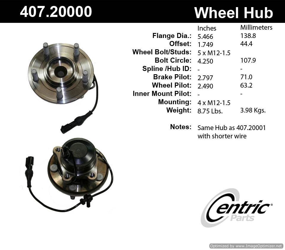 Centric HA590224 407.20000 Premium Hub Assembly