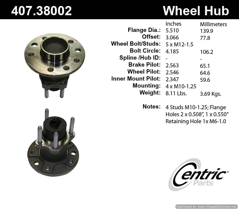 Centric 512232 407.38002 Premium Hub Assembly