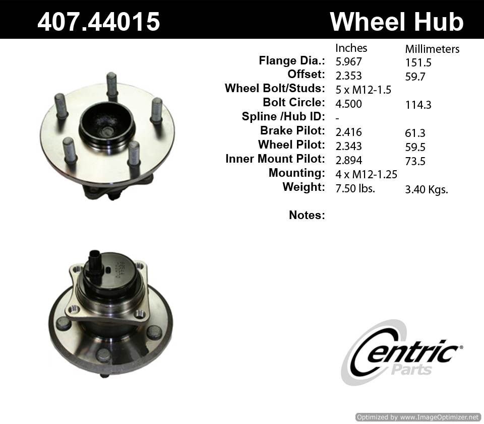 Centric HA590311 407.44015 Premium Hub Assembly