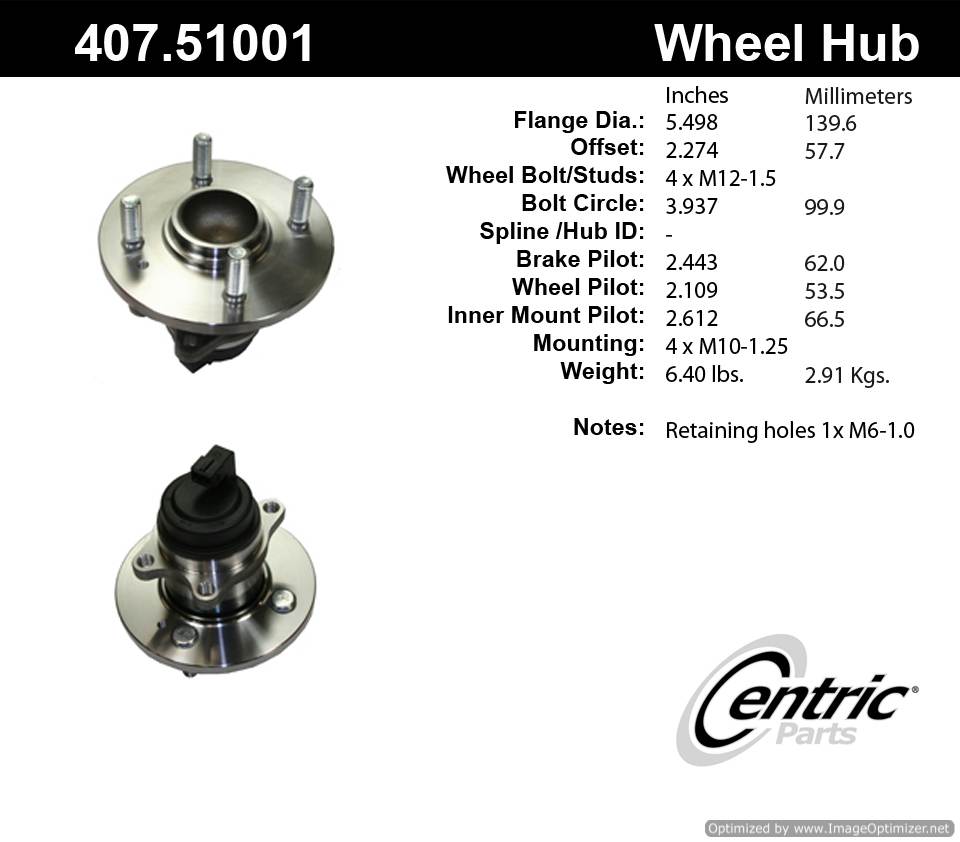 Centric 512324 407.51001 Premium Hub Assembly