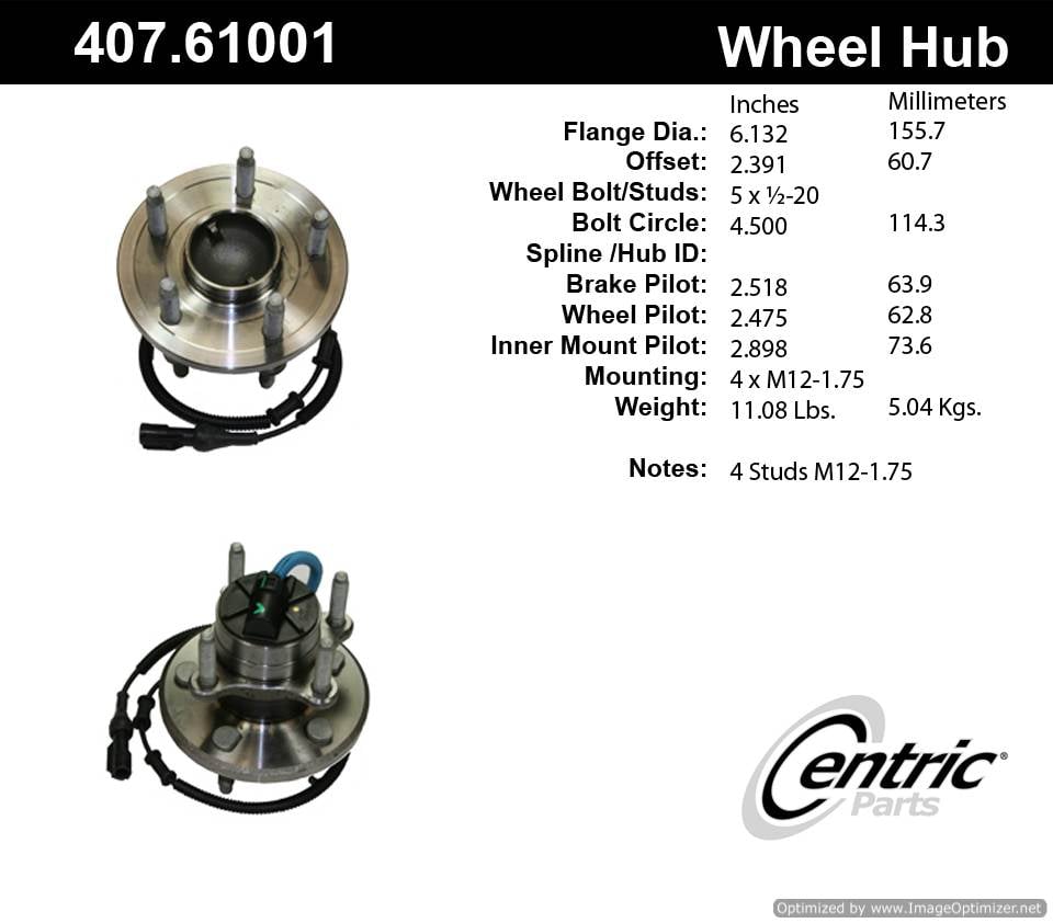 Centric HA590021 407.61001 Premium Hub Assembly