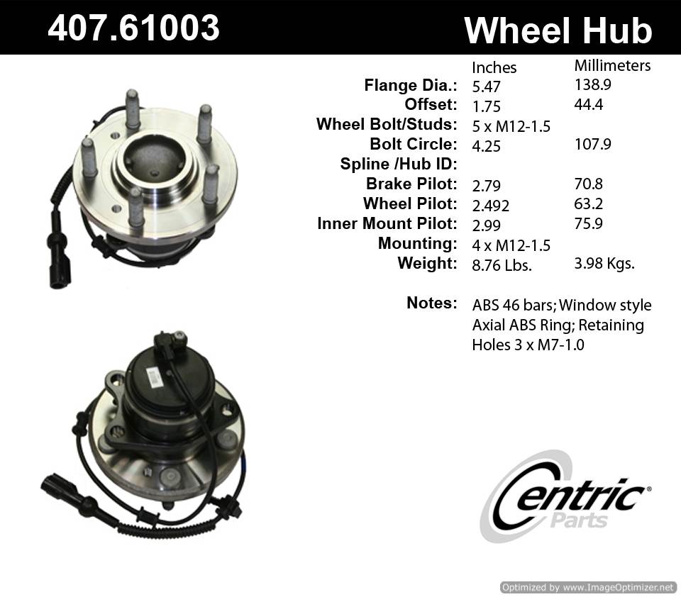 Centric HA590213 407.61003 Premium Hub Assembly