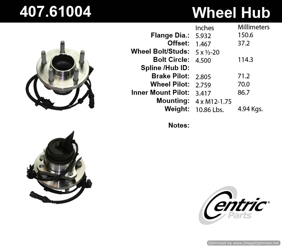 Centric 513196 407.61004 Premium Hub Assembly