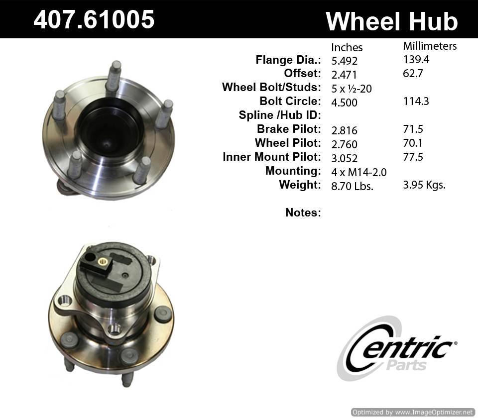 Centric HA590180 407.61005 Premium Hub Assembly