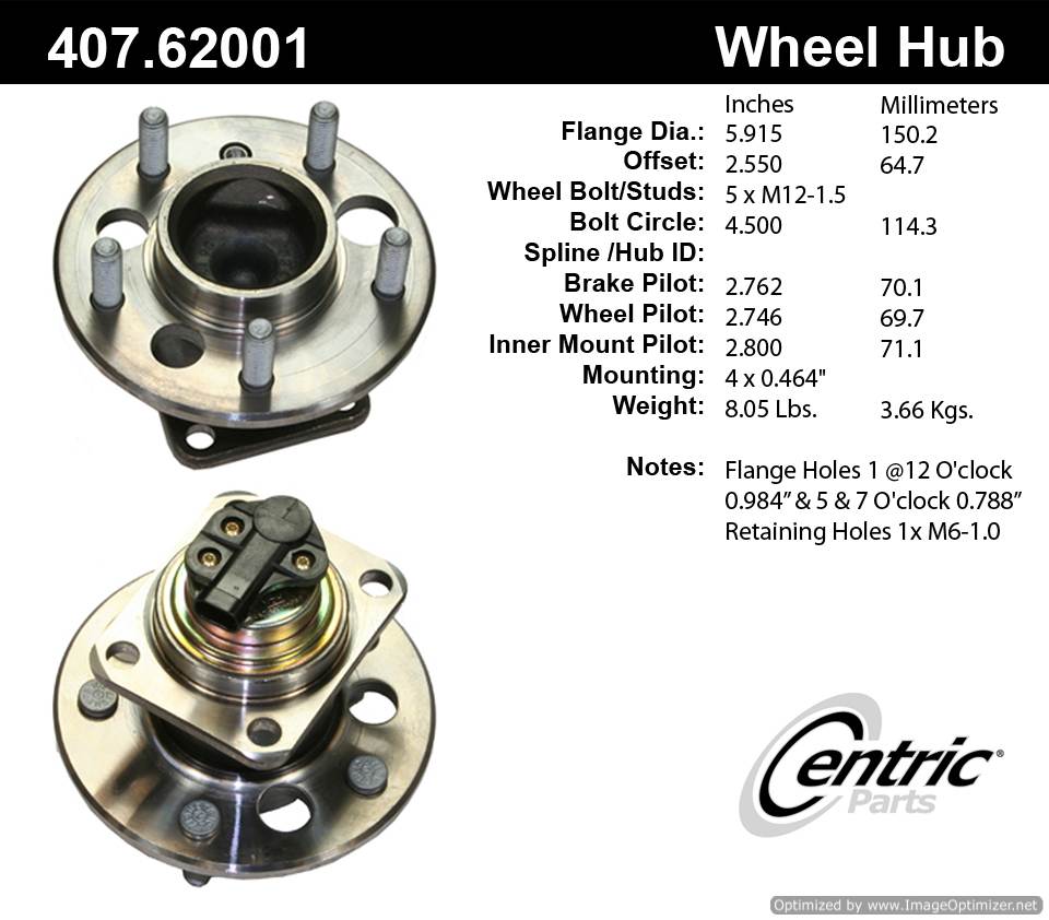 Centric 513062 407.62001 Premium Hub Assembly