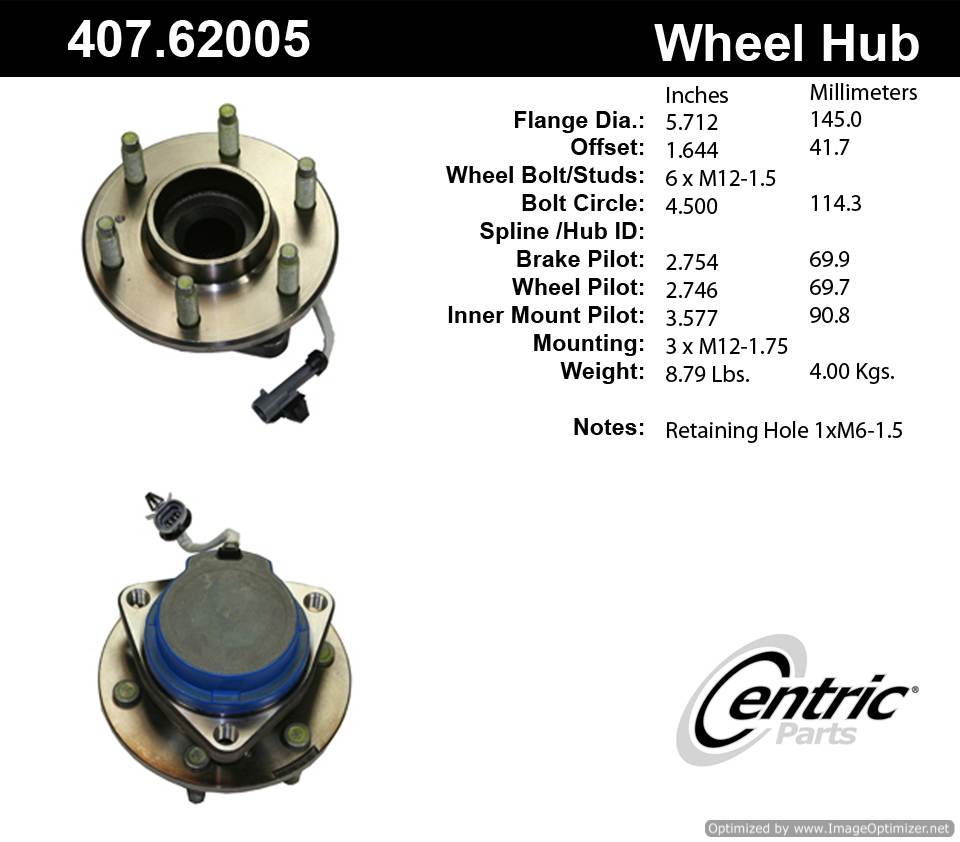 Centric HA590158 407.62005 Premium Hub Assembly