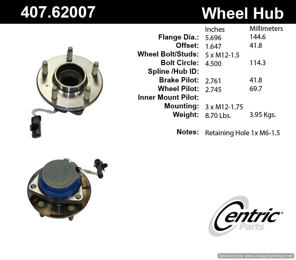 Centric HA590091 512246 407.62007 Premium Hub Assembly