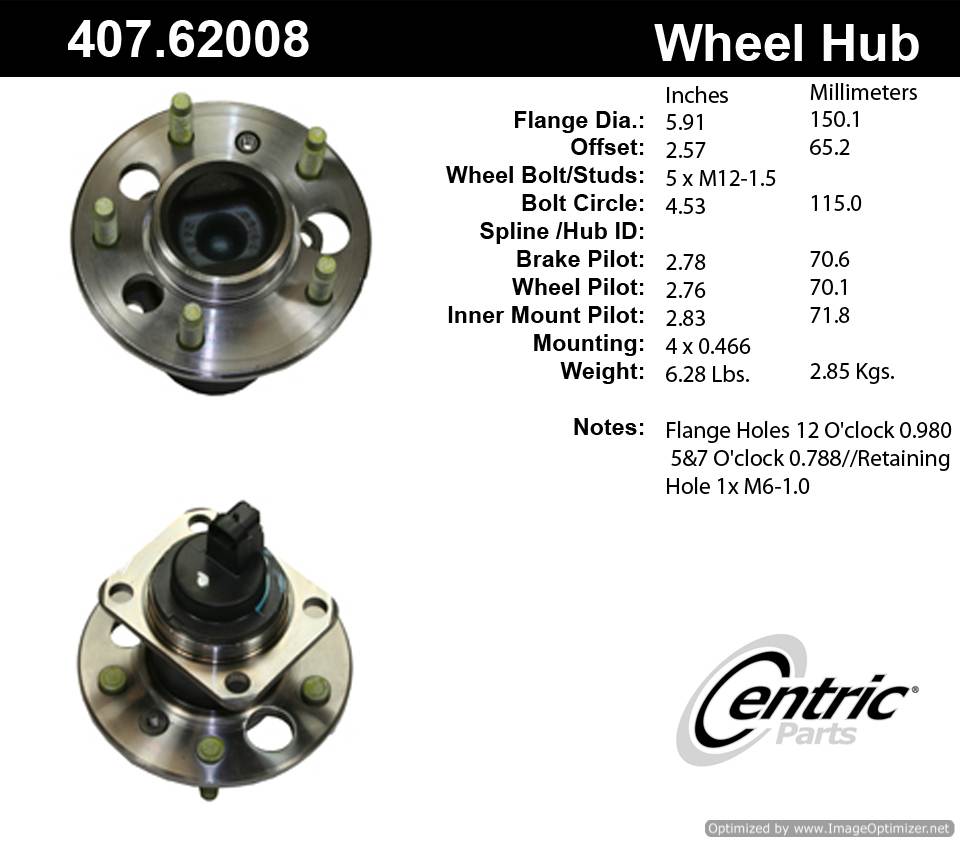 Centric 512003 407.62008E Standard Hub Assembly