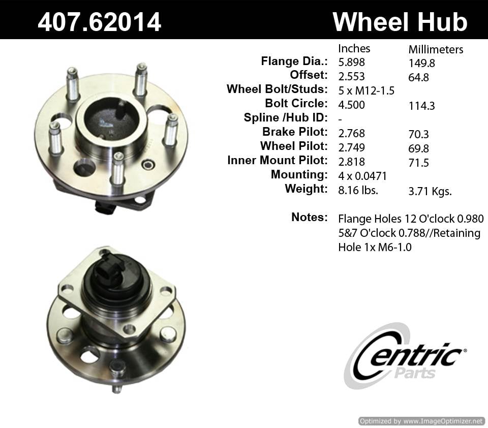 Centric 512237 HA590092 512150 512244 407.62014 Premium Hub Asse