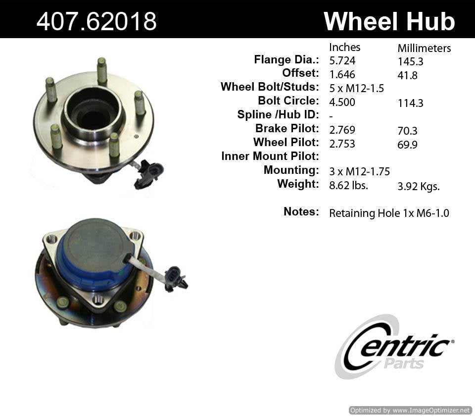 Centric 513186 407.62018 Premium Hub Assembly