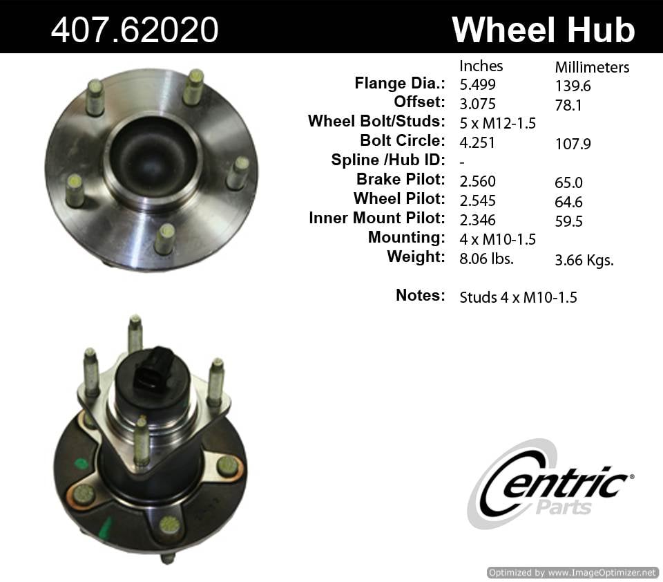 Centric HA590088 512250 407.62020 Premium Hub Assembly