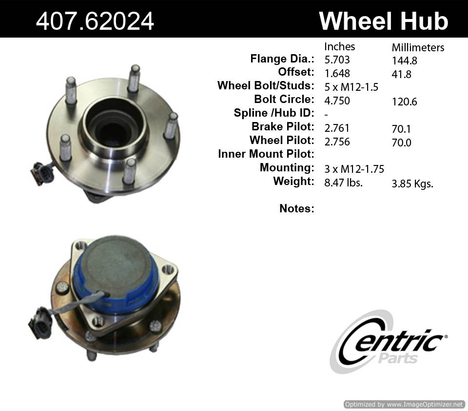 Centric 513139 407.62024 Premium Hub Assembly