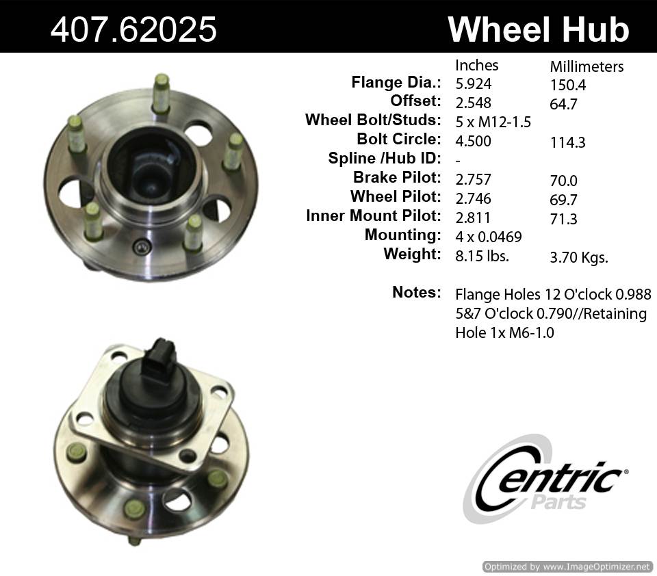 Centric 512152 407.62025 Premium Hub Assembly