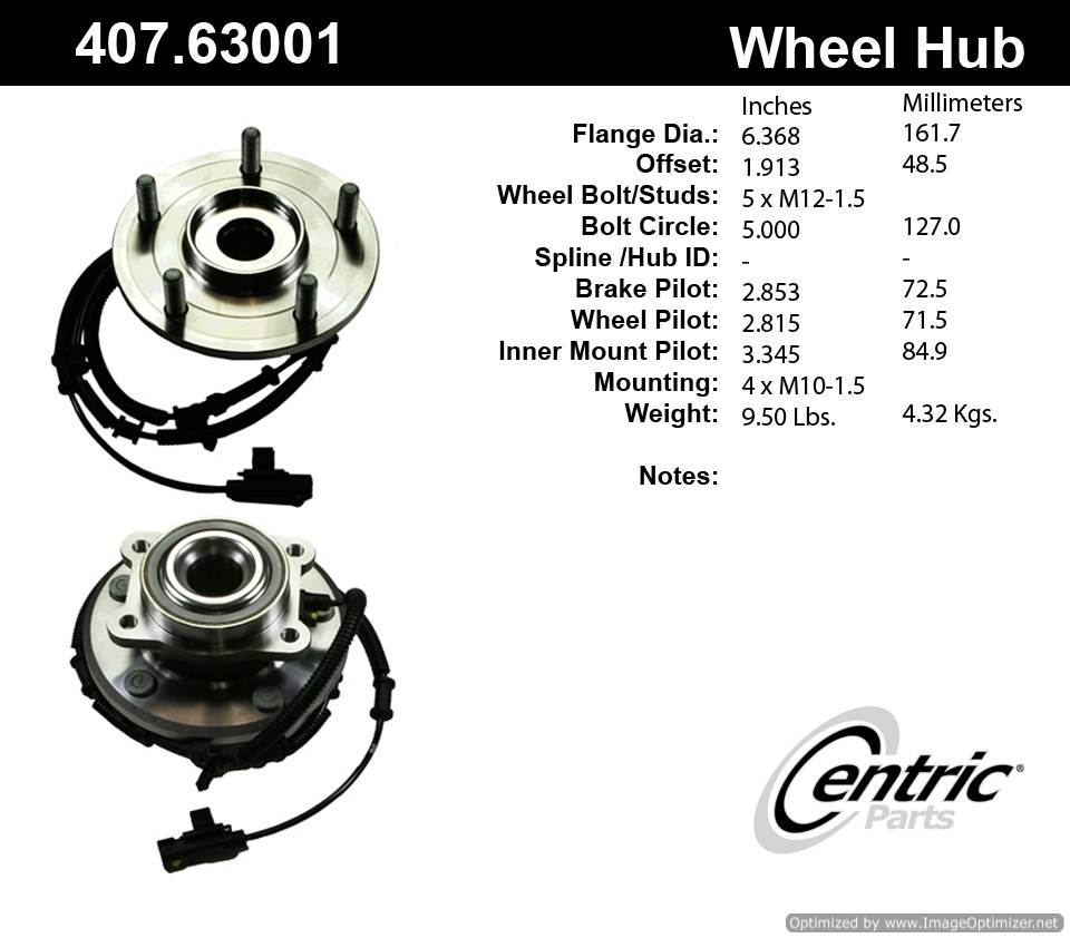 Centric HA590317 407.63001 Premium Hub Assembly