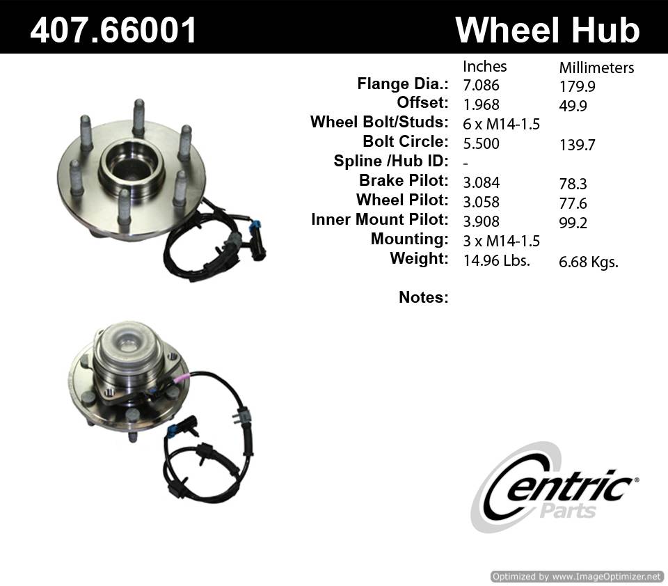 Centric HA590307 515044 407.66001 Premium Hub Assembly