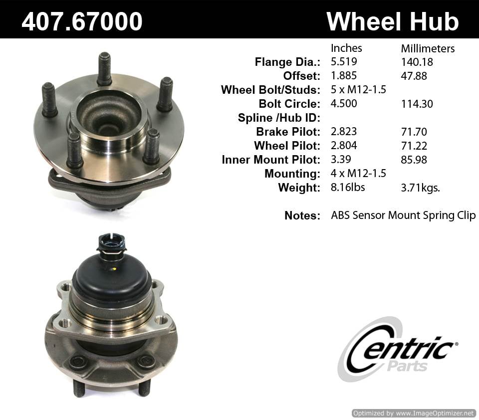 Centric 512169 407.67000E Standard Hub Assembly