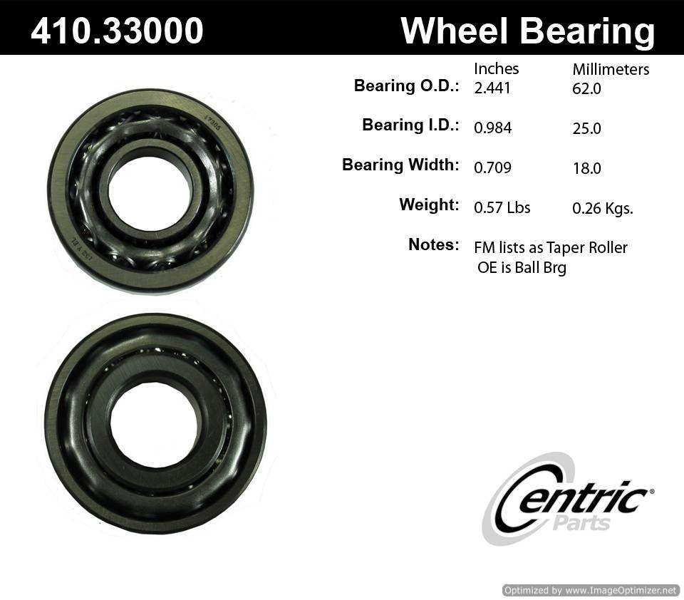 Centric 410.33000E Standard Bearing Set 805890599104