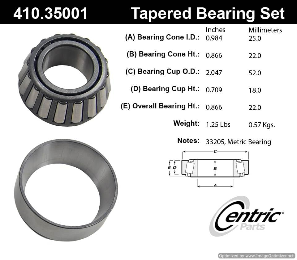 Centric 410.35001E Standard Bearing Set 805890599135