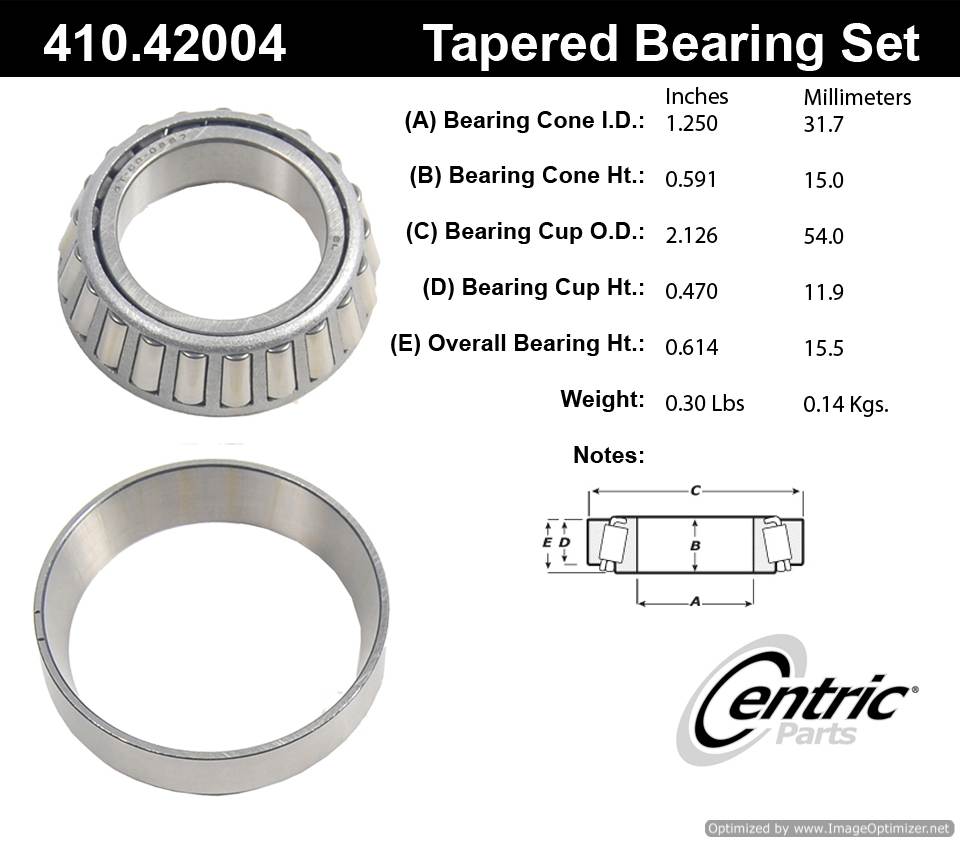 Centric 513007 410.42004 Premium Taper Bearing Set