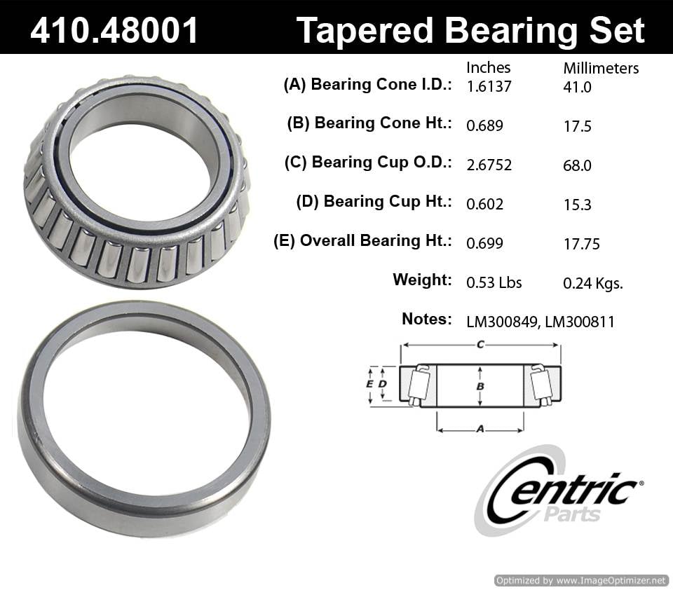 Centric 517004WB 517004 410.48001 Premium Taper Bearing Set