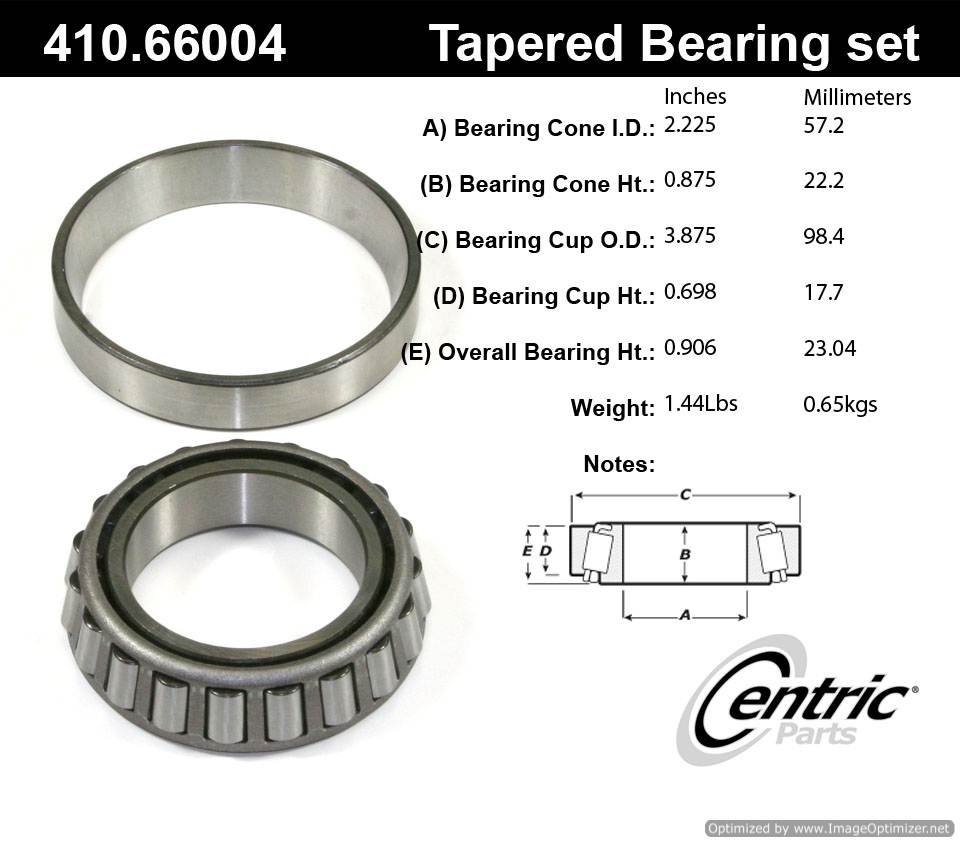 Centric 410.66004 Premium Taper Bearing Set 805890543749