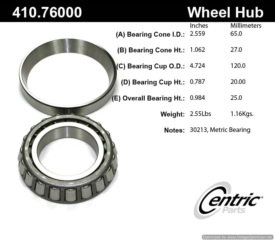 Centric 410.76000E Standard Bearing Set 805890611929