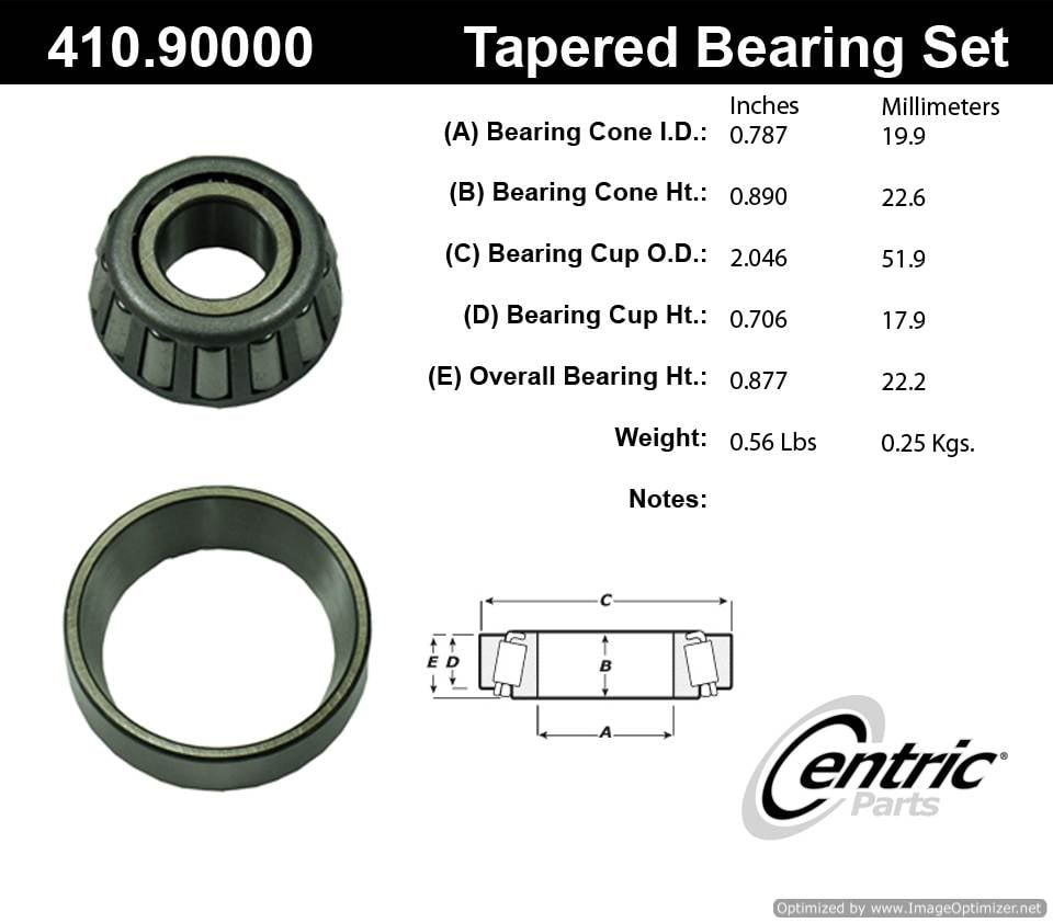 Centric 410.90000 Premium Taper Bearing Set 805890543879