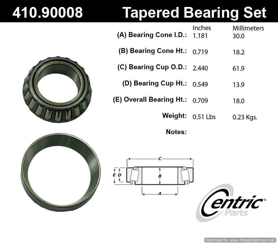 Centric 410.90008E Standard Bearing Set 805890599463