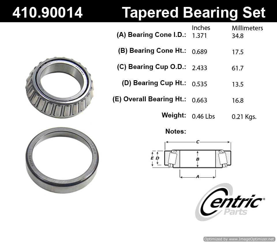 Centric 513185 410.90014 Premium Taper Bearing Set