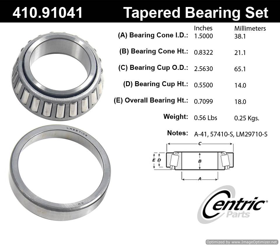 Centric 410.91041 Premium Taper Bearing Set 805890544371