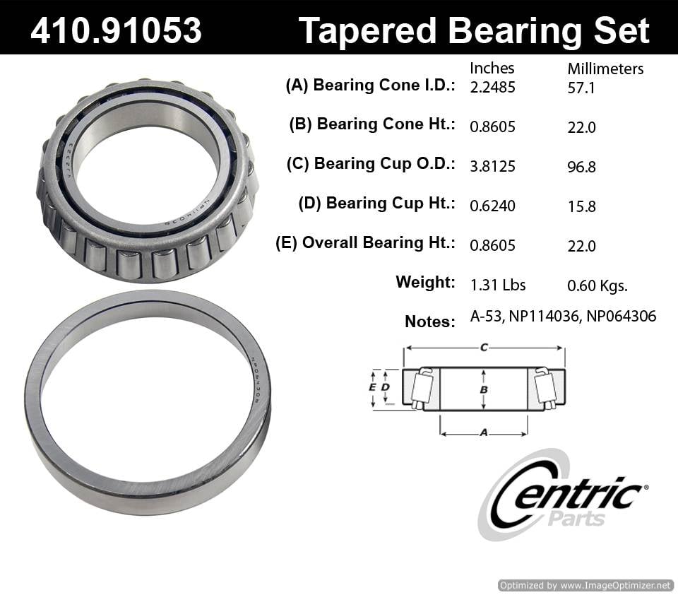 Centric 410.91053E Standard Bearing Set 805890611936